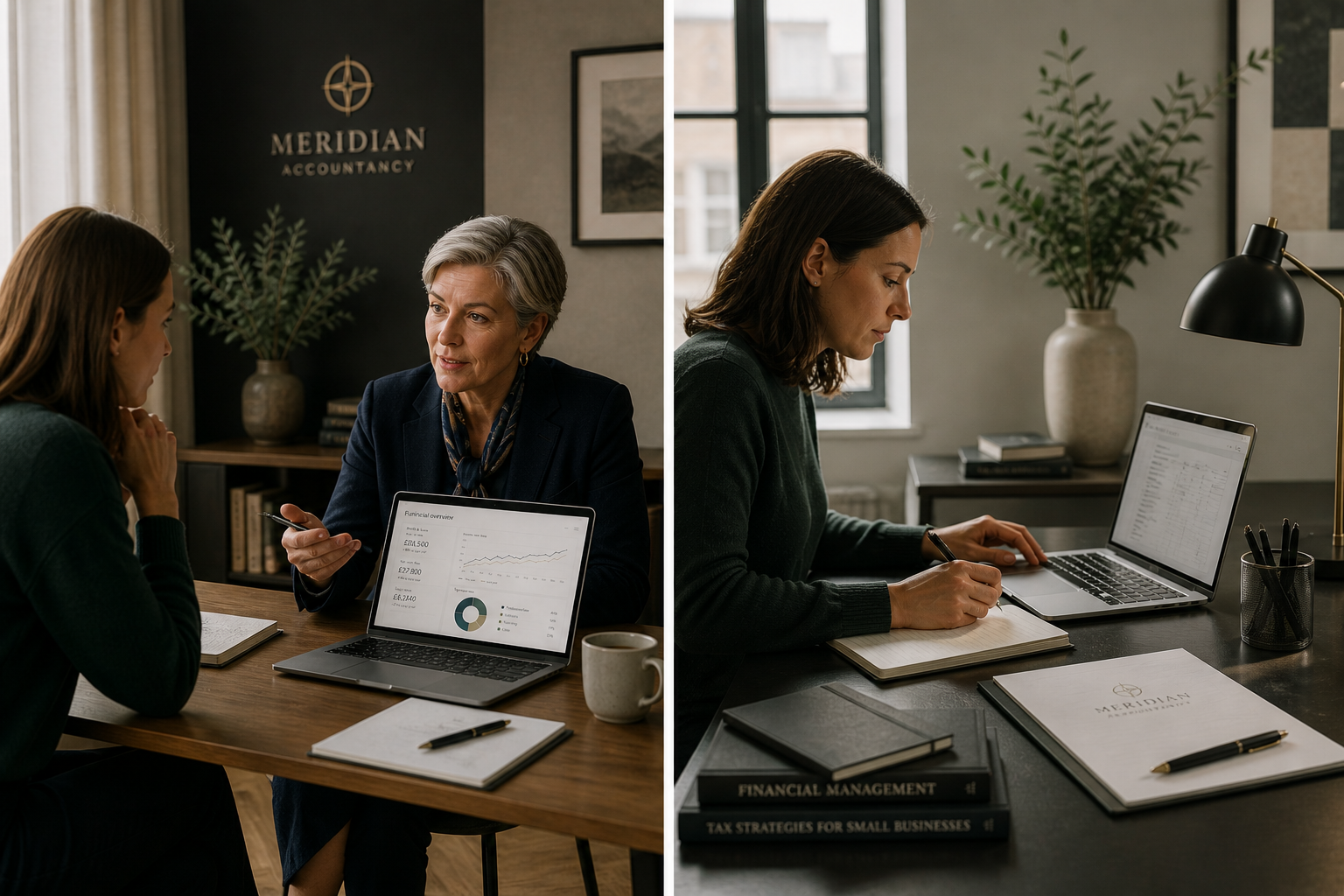 Tax advisor reviewing dashboard with a client